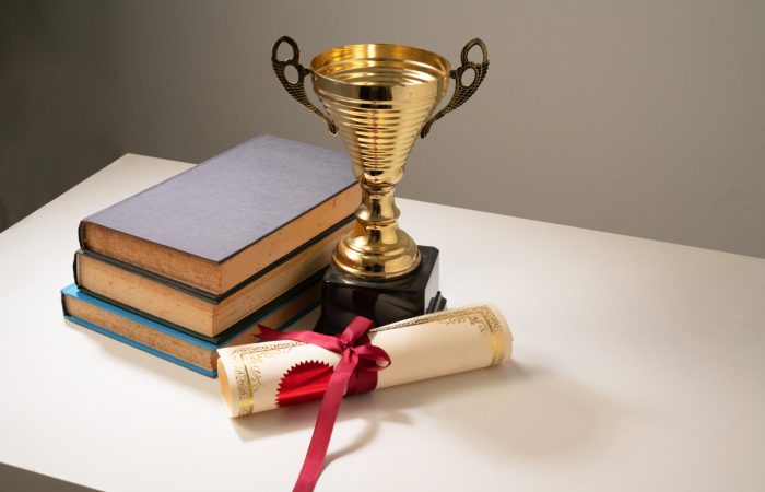 Trophy with education concept